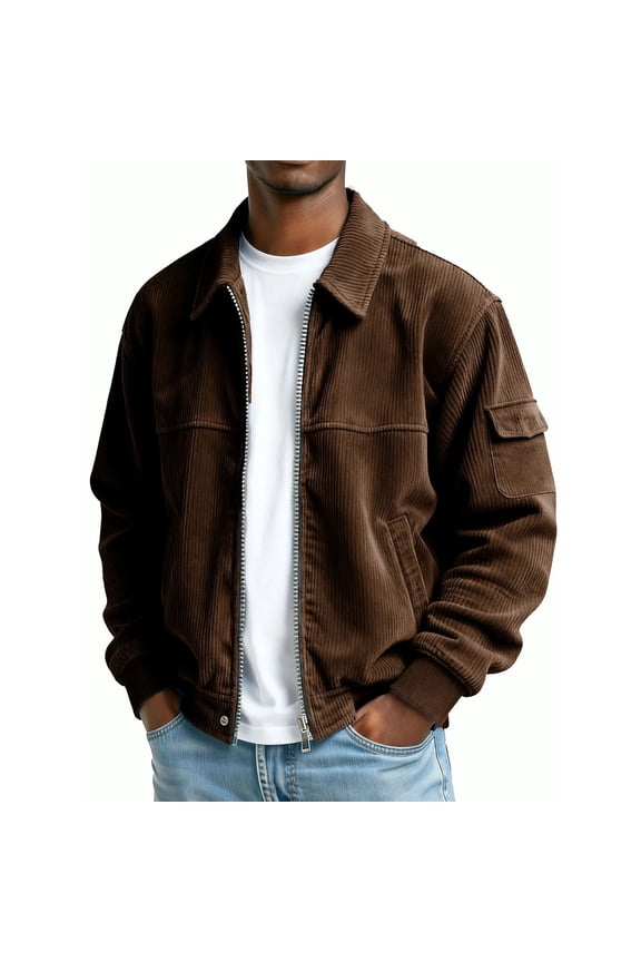 Courdory Jacket Men Zip Up Lightweight Jackets Casual Stylish Fall Winter Coats Windbreaker Clothing with Pockets