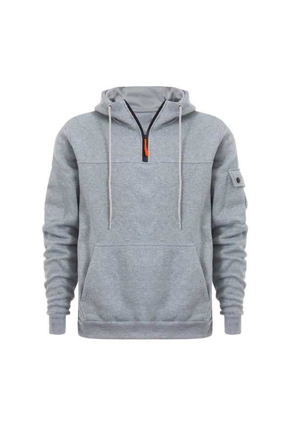 Fashion Hoodies For Men Oversized Pullover Loose Fit 1/4 Zip Hooded Sweatshirt with Pocket