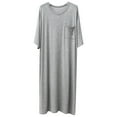 thumbnail image 1 of Dovford Fashion Mens Nightshirt Cotton Modal Nightgown V Neck Short Sleeve PJ Soft Long Sleepwear Loose Pajamas Sleep Shirt, 1 of 4