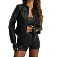Dovford Faux Leather Jacket Sleeveless for Women Motorcycle Jacket
