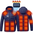 thumbnail image 1 of Dovford Heated Jacket for Men, Graphene Heating Hood Jacket, Soft Shell No 12V Battery Pack, Winter Electric Heating Coat, 1 of 4