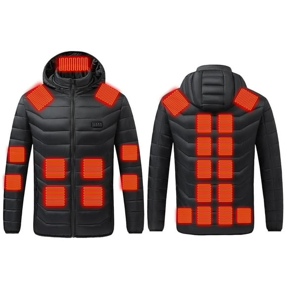 Dovford Heated Jacket for Men Women with 25 Heating Zones Winter Outdoor Soft Shell Electric Hooded Heating Coat