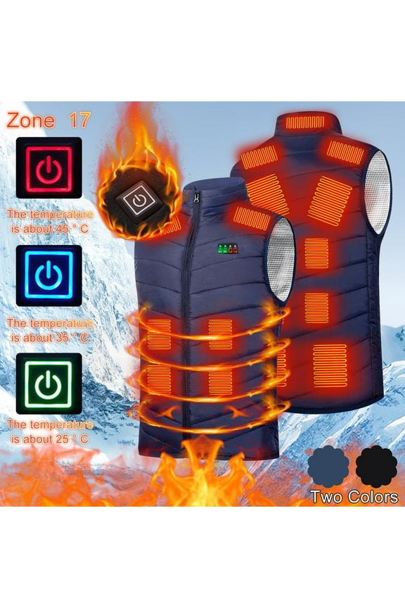 Heated Vest For Men Women Unisex Electric Heated Coat without Power Bank USB Rechargeable Washable Heated Jacket Outdoor Fishing Hunting Waistcoat Hiking Vest