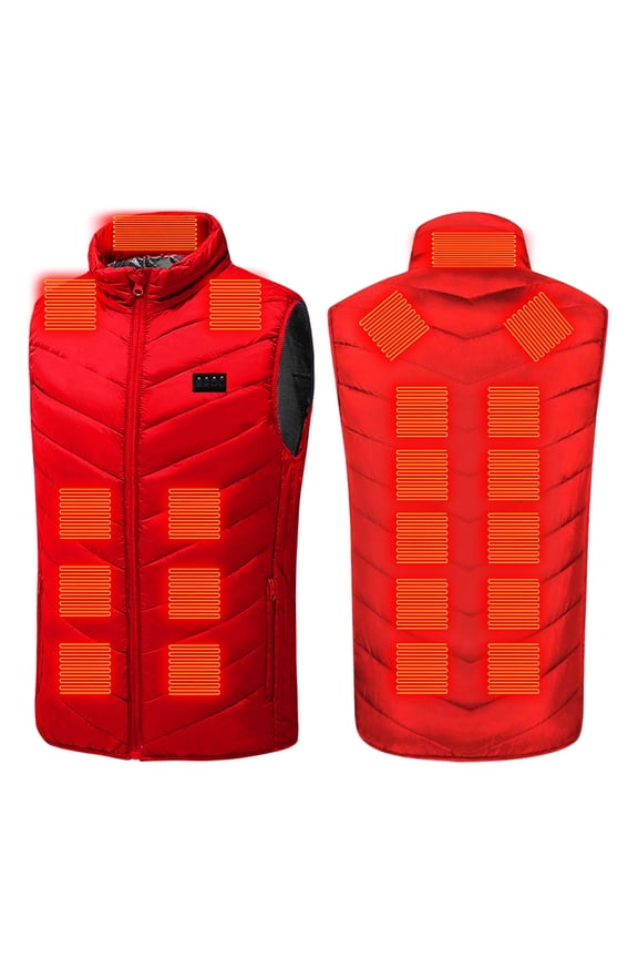Heated Vest for Men Soft Fleece Smart Electric Lightweight Heated Jacket 21 Heating Zones Heated Coats for Outdoor