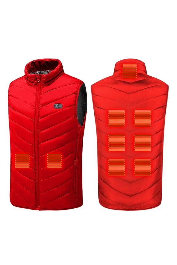 Heated Vest for Women Men USB Electric Rechargeable Jacket Thermal Winter Coat 9 Heating Zones Warming Jackets for Outdoor Work