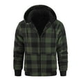 thumbnail image 1 of Dovford Heavy Thick Hoodies for Men Plaid Flannel Warm Sherpa Fleece Lined Winter Full Zip Up Coat, 1 of 5
