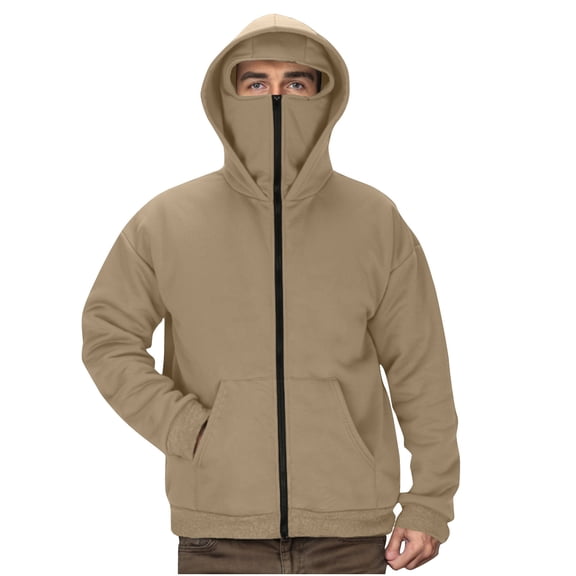 Dovford Heavyweight Sherpa Hoodies for Men, Thick Fleece Lined Full Zip Up Winter Warm Sweatshirts Work Jackets