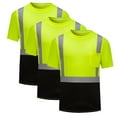 thumbnail image 1 of Dovford Hi Vis Shirts for Men Class 3 High Visibility Shirts with Short Sleeves, Reflective Safety Shirts for Men Women, Construction Work Shirts with Black Bottom, Durable, DP-Yellow XL 3PCS, 1 of 6