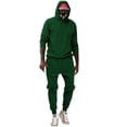 thumbnail image 1 of Dovford Hooded Flannel Sports Casual Solid Color Two-piece Men's Long Sleeved Hoodie,2024 Tall and Big Mens Basic Tops, 1 of 1