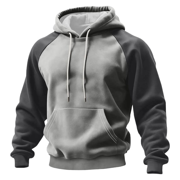 Dovford Hoodies For Men Pullover Long Sleeve Sweatshirts Casual Thermal Western Vintage Work Pullover with Kangaroo Pocket