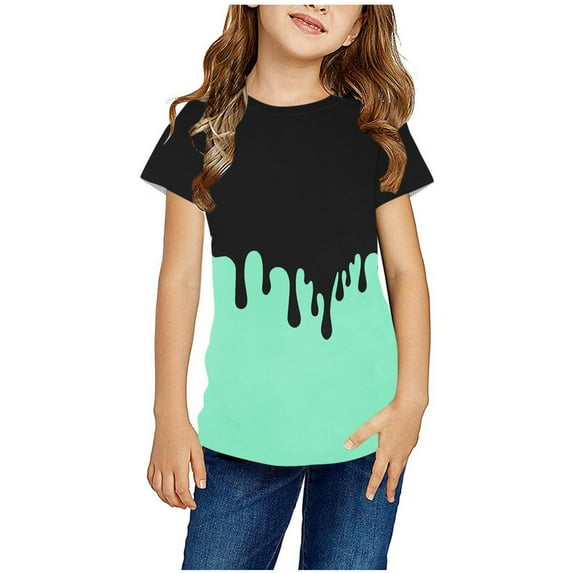 Dovford Little Big Boys Girls Graphic Tees Funny 3D Printed Short Sleeve Youth T Shirts Top 6-14T