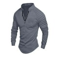 thumbnail image 1 of Dovford Long Sleeve Polo Shirts for Men Quarter Zip Collared Mens Performance Polo Muscle Athletic Quick Dry Pullover, 1 of 2