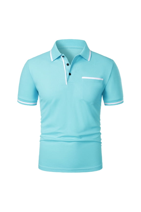 Man’s Polo Shirt Casual Basic Designed V-Neck Tee Shirts 2025