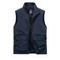 thumbnail image 1 of Dovford Men Full-Zip Lightweight Softshell Vest Quick Dry Outdoor Casual Multi Pocket Fishing Vests Sleeveless Jacket for Hiking Golf, 1 of 3