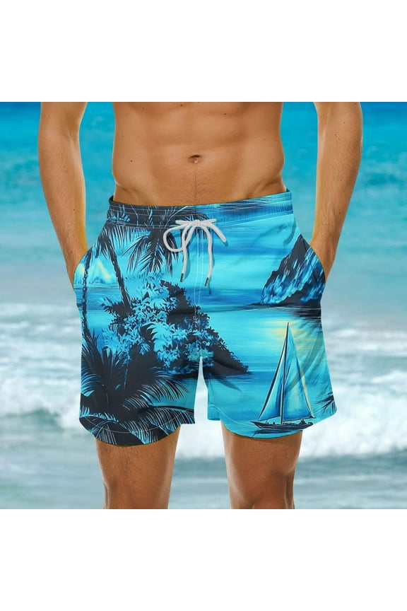 Men Shorts, 4-Way Stretch Shorts Men, Swim Trunks Beach Shorts Swimwear, 5.5" Inseam