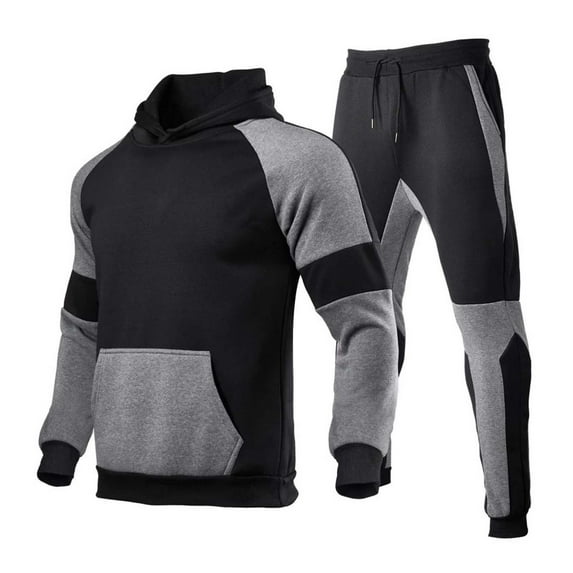 Dovford Men Suits Jogging Suit Sports Hoodie Set Two-Piece Jacket With Hood And Pockets 2024