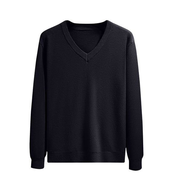 Dovford Men V Neck Dress Sweater Knit Long Sleeve Casual Slim Fit Pullover Sweater