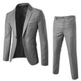 thumbnail image 1 of Dovford Men's 2-Piece Suits Slim Fit 1 Button Dress Suit Jacket Blazer & Pants Set, 1 of 2