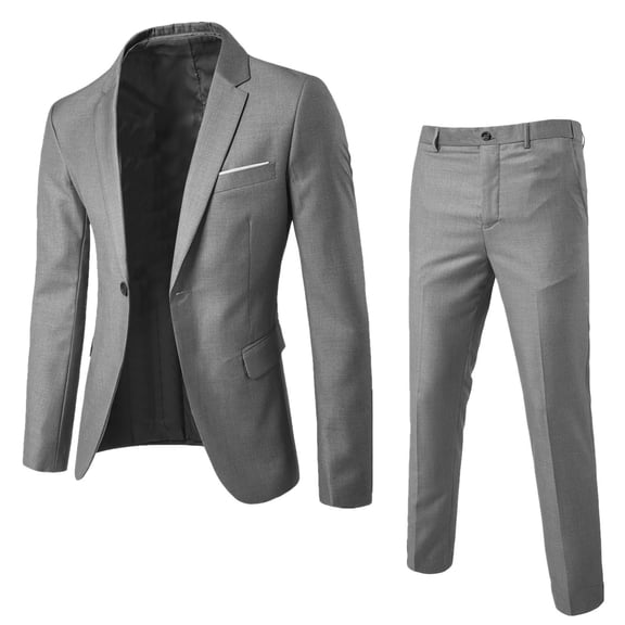 Dovford Men's 2-Piece Suits Slim Fit 1 Button Dress Suit Jacket Blazer & Pants Set