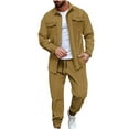 thumbnail image 1 of Dovford Men's 2Pc Tracksuits Set Jackets&Pants Jogger Solid Color Long Sleeve Jogging Athletic Suits Open Front Outfits Causal Running Sports Sweatsuit Clearance Trendy, 1 of 6