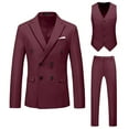 thumbnail image 1 of Dovford Men's 3 Pieces Suit Retro Slim Fit Suit Tweed Herringbone Business Suit Wedding Party Tuxedos with Blazer Vest Pants, 1 of 5