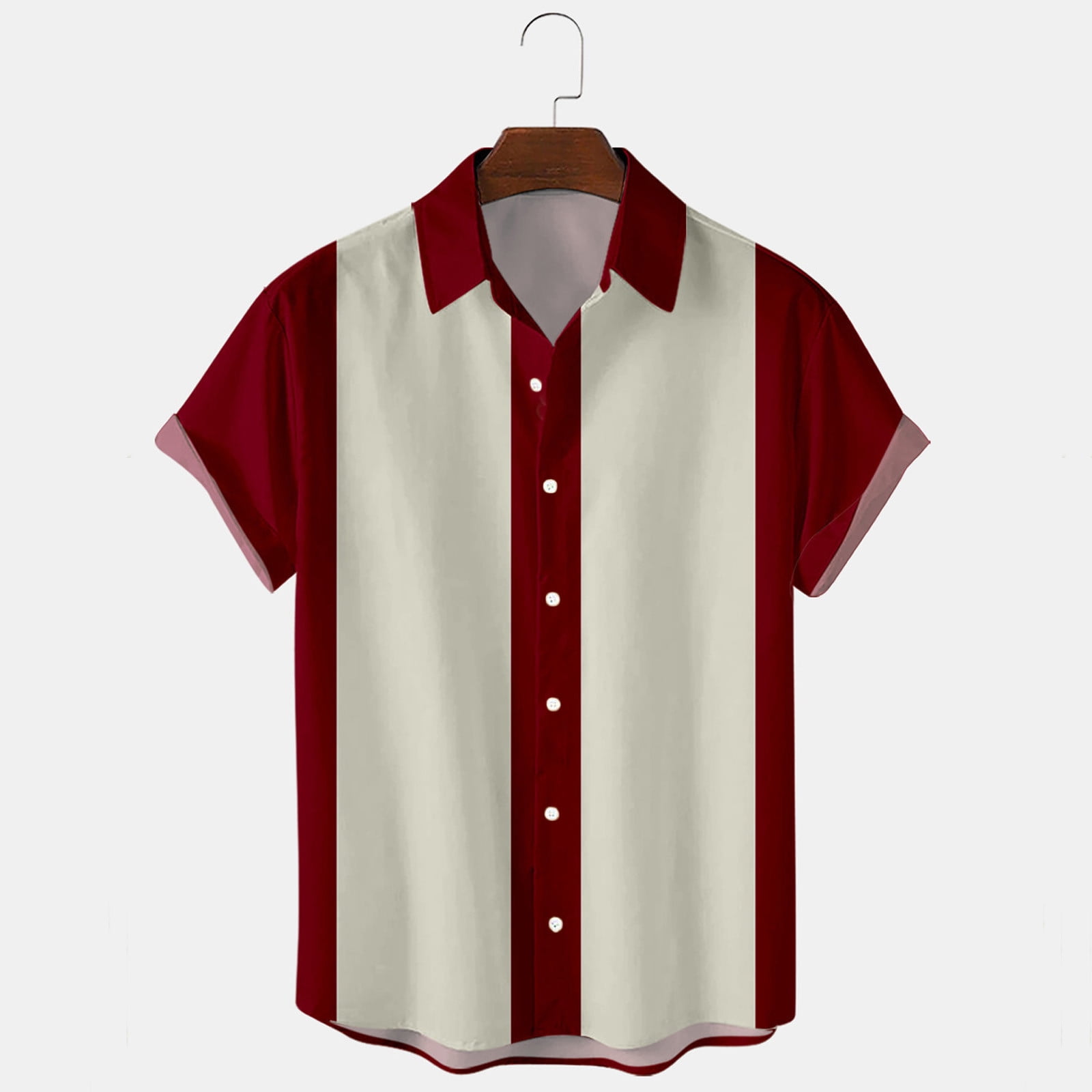 Dovford Men's 50s Retro Rockabilly, Hawaiian Style Short Sleeve