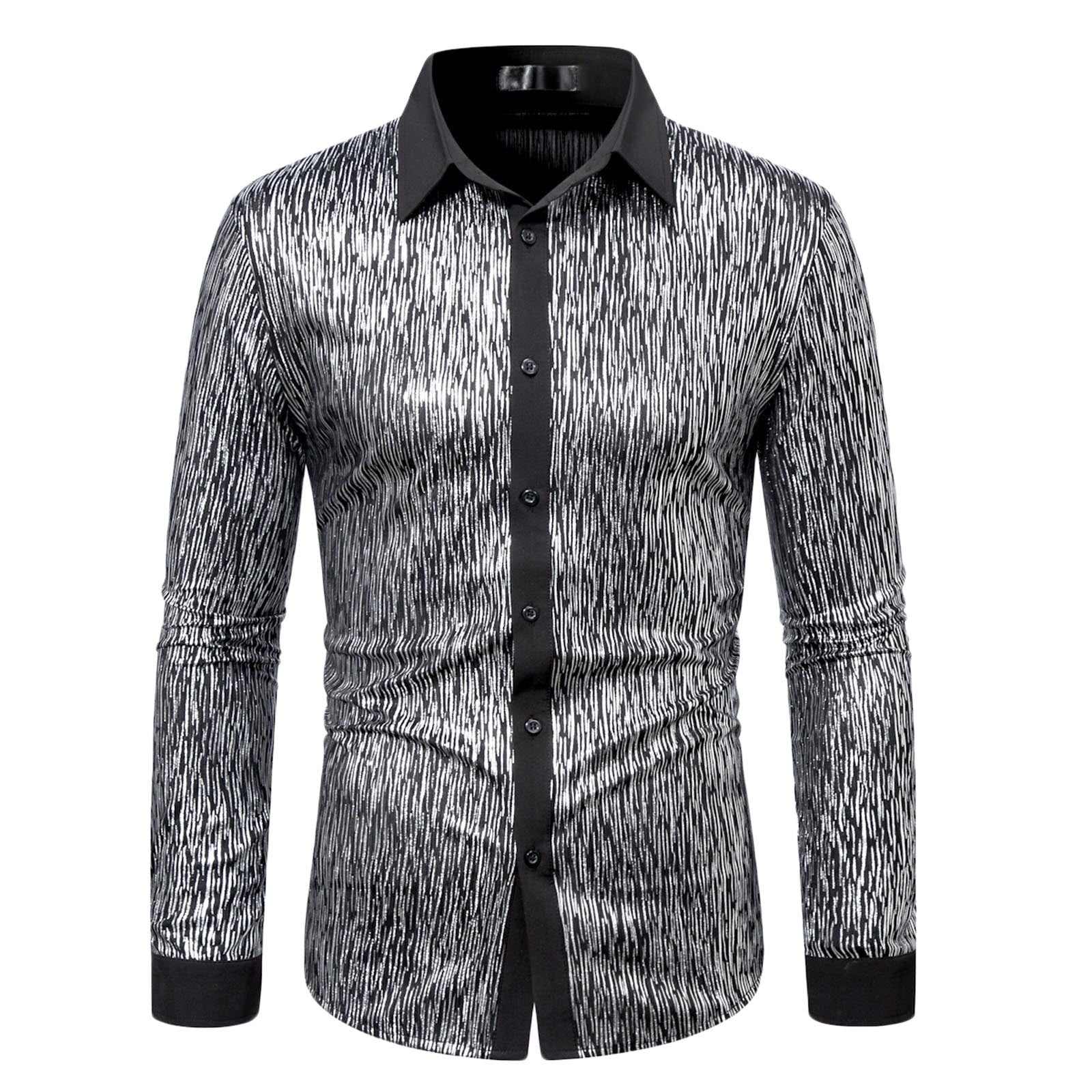 Mens Paisley Dress Shirt Brown 70s Disco Long Sleeve Button Down Shirt main image 0