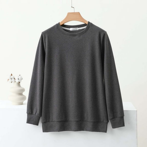 Dovford Men's And Women's Pajama Tops Crewneck Long Sleeve Lounge Shirt