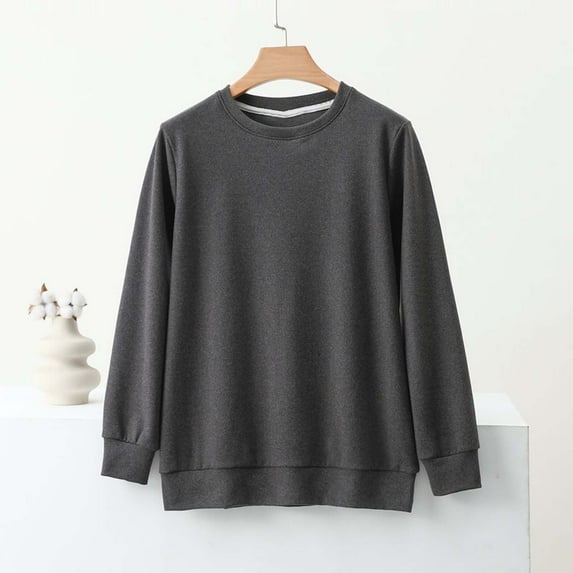 Dovford Men's And Women's Pajama Tops Crewneck Long Sleeve Lounge Shirt