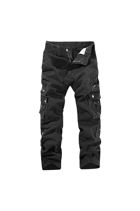 Men's Army Camouflage Cotton Sweatpants Trousers 7XL Multi Pockets Sports Jogger Cargo Pants Plus Size(No Belt)