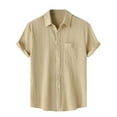 thumbnail image 1 of Dovford Men's Button Down Shirts Short Sleeve Casual Shirts Summer Beach Shirts Vacation Wedding Shirts with Pocket, 1 of 5