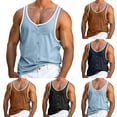 thumbnail image 1 of Dovford Men's Button Down Tank Tops Scoop Neck Sleeveless T Shirts Blouses Loose Fit 2025, 1 of 5