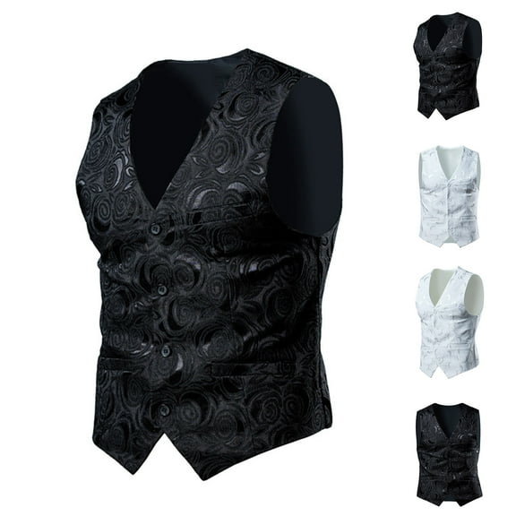 Dovford Men's Casual Business Vests Lightweight Waistcoat Slim Fit Suit Vest