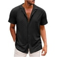 thumbnail image 1 of Dovford Men's Casual Button Down Shirts Short Sleeve Summer Shirts Wrinkle-Free Shirts Textured Beach Shirts, 1 of 5