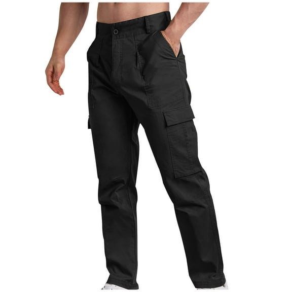 Dovford Men's Casual Cargo Pants Relaxed Elastic Waist Work Pant Athletic Jogger Sweatpants with Multi Pockets