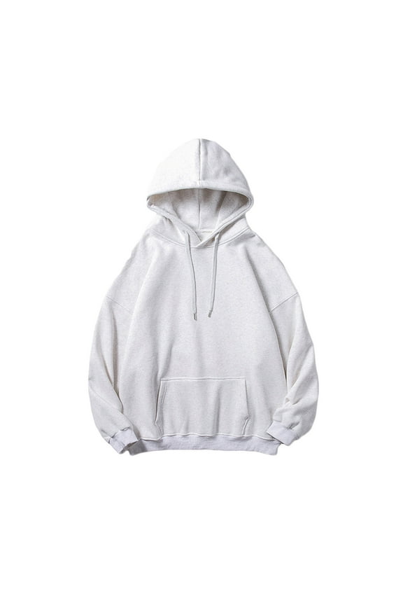 Men's Casual Hoodie Sweatshirts Long Sleeve Loose Pullover Tops Drawstring Solid Lightweight Blouses with Pockets