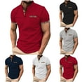 thumbnail image 1 of Dovford Men's Casual Polo Shirt Short Sleeve Classic Plaid Button Tees with Pockets 2025, 1 of 7