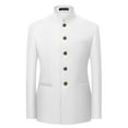 thumbnail image 1 of Dovford Men's Chinese Tunic Suits Mandarin Collar Formal Jacket Men's Solid Suit Slim Fit Blazer Male Zhongshan Suit Jacket, 1 of 6