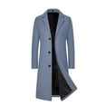 thumbnail image 1 of Dovford Men's Classic Double Breasted Wool Blend Pea Coat Mid Long Trench Coat, 1 of 6