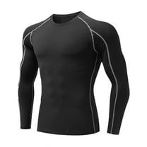 Dovford Men's Compression Shirts Long Sleeve Workout Gym T-Shirt Running Top Cool Dry Sports Baselayer Undershirts