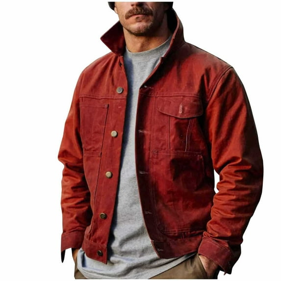 Dovford Men's Denim Jacket Casual Regular Fit Button Down Long Sleeve Jean Trucker Jacket