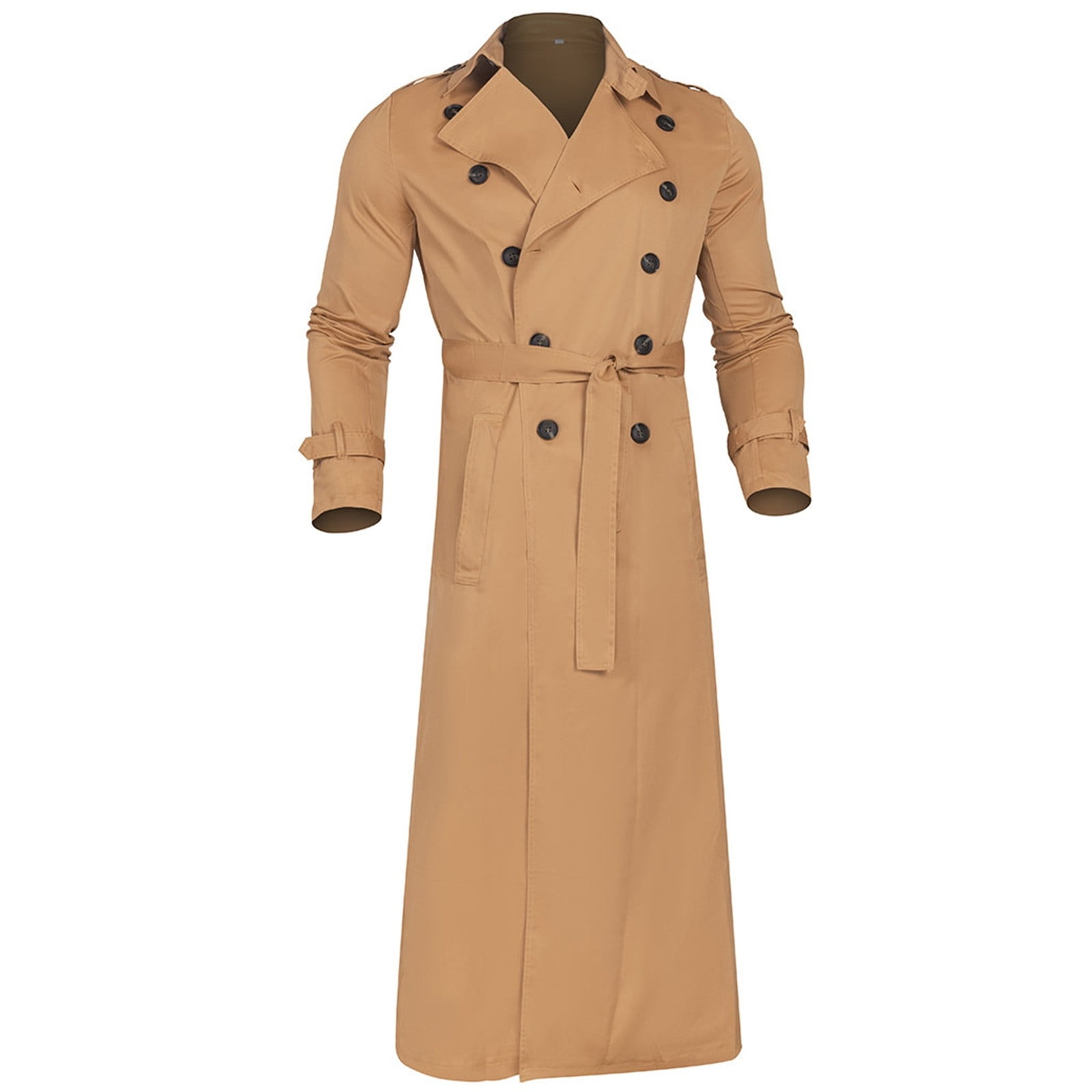 Dovford Men's Double Breasted Trench Coat Slim Fit Casual