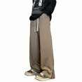 thumbnail image 1 of Dovford Men's Drawstring Elastic Waist Baggy Sweatpants Y2K Loose Wide Leg Long Pants with Pocket, 1 of 5