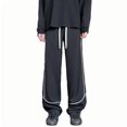 thumbnail image 1 of Dovford Men's Drawstring Elastic Waist Baggy Sweatpants Y2K Loose Wide Leg Long Pants with Pocket, 1 of 6