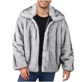 thumbnail image 1 of Dovford Men's Faux Fur Coat Plush Warm Winter Furry Jacket Fashionable Fake Fur Jacket for Men, 1 of 8