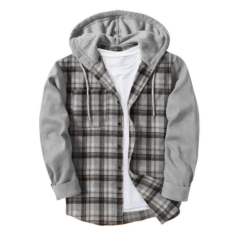 Long Sleeve Coofandy Flannel Hoodie Combo Mens Dovford Men's