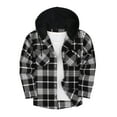 thumbnail image 1 of Dovford Men's Flannel Hoodie Shirts Casual Button Down Plaid Shirt Jackets for Men Long Sleeve Stylish Hooded with Pocket, 1 of 3