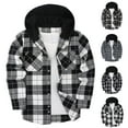 thumbnail image 1 of Dovford Men's Flannel Hoodie Shirts Casual Button Down Plaid Shirt Jackets for Men Long Sleeve Stylish Hooded with Pocket, 1 of 3