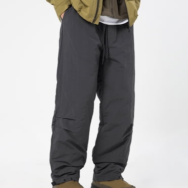 ANUFER Men’s Winter Snow Pants – Duck Down Filled, Water-Resistant Joggers With Zipper Pockets