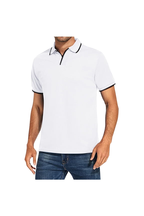 Men's FreshIQ Polo Shirt, Men’s X-Temp Polo Shirt, Moisture-Wicking Performance Polo Shirt Short Sleeve Lapel Tees
